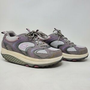 Skechers Shape Ups Shoes Womens Gray & Pink Sz 9
